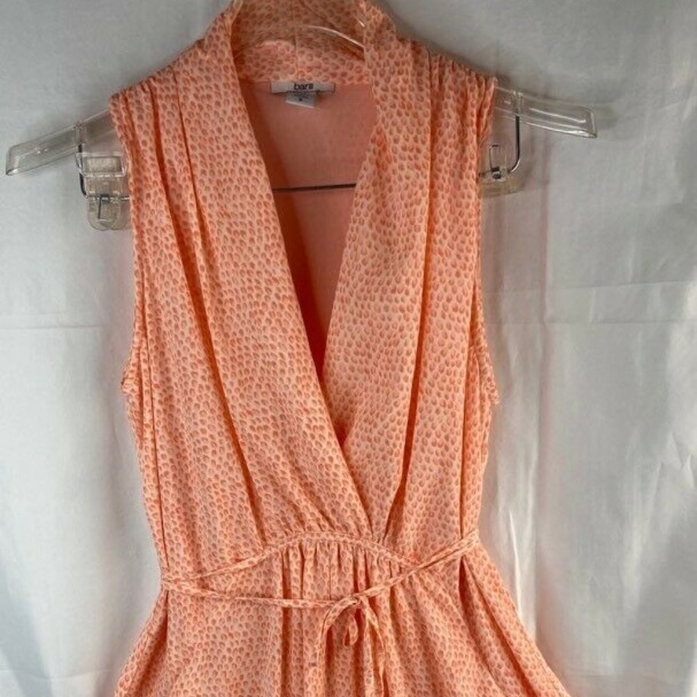 Bar III Womens A Line Dress Orange Abstract Tie Be